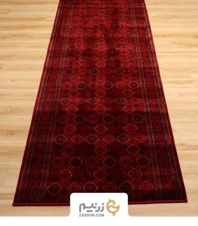 فرش کناره هیوا کلکسیون بوستان طرح بلوچ رنگ لاکی