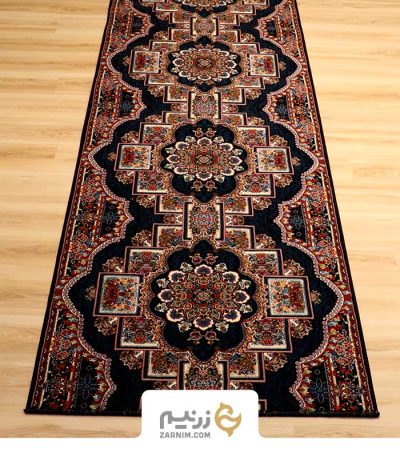 فرش کناره هیوا طرح ناردون رنگ‌ سرمه‌ای