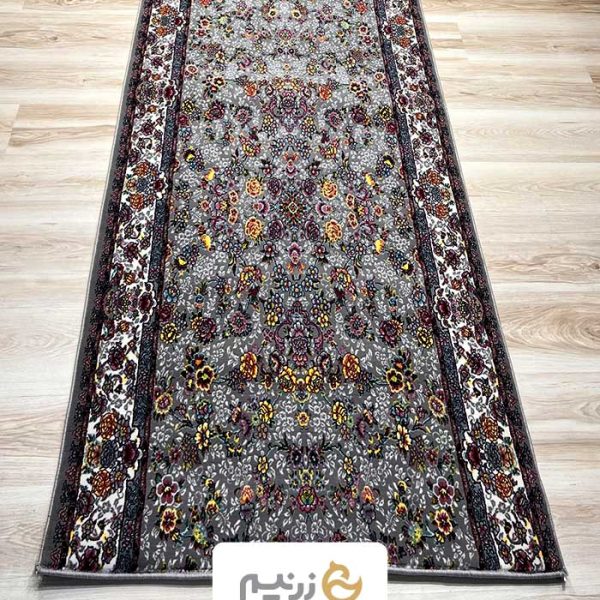 فرش کناره کاشان 700 شانه طرح افشان رنگ‌ فیلی