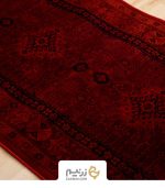 فرش کناره هیوا مدل خورشید رنگ زمینه لاکی