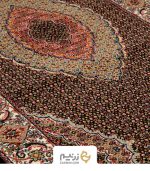 فرش کناره کاشان 700 شانه طرح ریزماهی رنگ‌ سرمه‌ای - Image 3