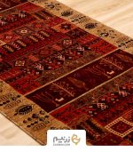 فرش کناره هیوا مدل درختی رنگ زمینه بژ
