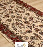 فرش کناره کاشان 700 شانه طرح افشان صبا رنگ‌ کرم - Image 5