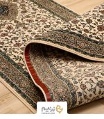 فرش کناره 700 شانه طرح کاشان رنگ‌ کرم - Image 4