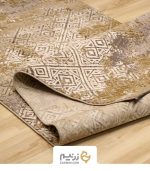 فرش کناره کاشان طرح وینتیج لوزی