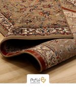 فرش کناره کاشان 700 شانه طرح افشان صبا رنگ‌ فیلی - Image 5