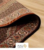 فرش کناره کاشان 700 شانه طرح ریزماهی رنگ‌ سرمه‌ای - Image 4