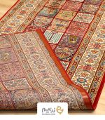 فرش کناره هیوا 700 شانه طرح خشتی رنگ‌ لاکی - Image 4