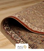 فرش کناره کاشان 700 شانه طرح افشان صبا رنگ‌ فیلی - Image 6