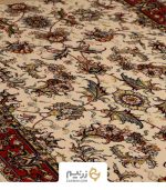 فرش کناره کاشان 700 شانه طرح افشان صبا رنگ‌ کرم - Image 6