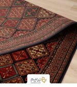 فرش کناره هیوا 700 شانه طرح لوزی رنگ‌ سبز - Image 5