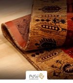 فرش کناره هیوا 700 شانه طرح درختی بژ