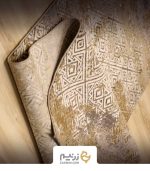 فرش کناره کاشان وینتیج لوزی کد 655 طوسی
