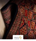 فرش کناره هیوا 700 شانه طرح لوزی رنگ‌ سبز