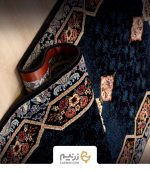 فرش کناره هیوا 700 شانه طرح هالیدی رنگ‌ سرمه‌ای